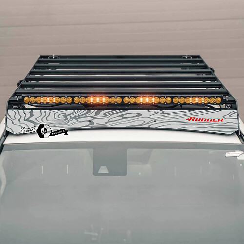 Adesivo in Vinile per Portapacchi Stile Topografico per Toyota 4Runner 2014-2023