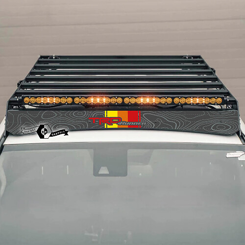 Adesivo in vinile per portapacchi a tetto stile mappa topografica TRD per Toyota 4Runner 2014-2023