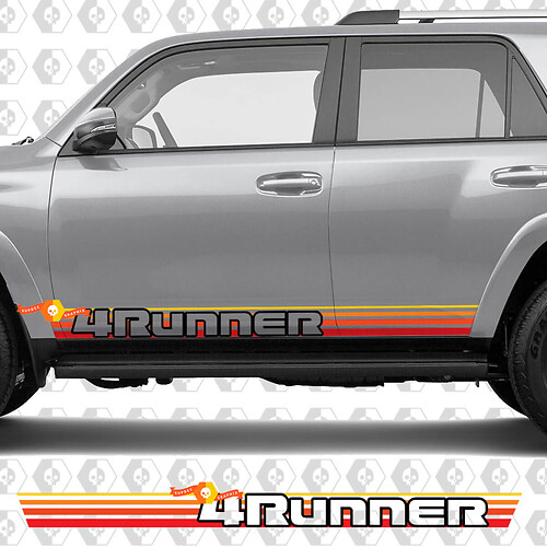 Adesivo in Vinile a Strisce Stile Vintage per Sottoporta Toyota 4Runner