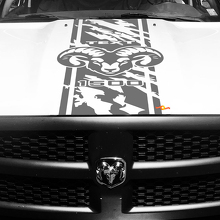 Adesivo in Vinile Stile Sbiadito Hemi con Striscia per Cofano Dodge Ram 1500_2