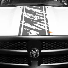 Adesivo in vinile personalizzato con strisce usurate per cofano Dodge Ram 1500_2
