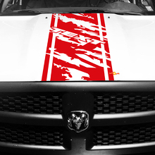 Adesivo in vinile personalizzato con strisce usurate per cofano Dodge Ram 1500_3