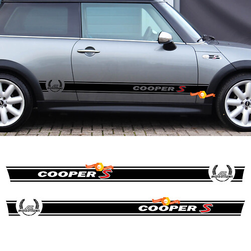 Adesivo Vinilato Laterale con Strisce a Contorno Brandizzate per MINI Cooper