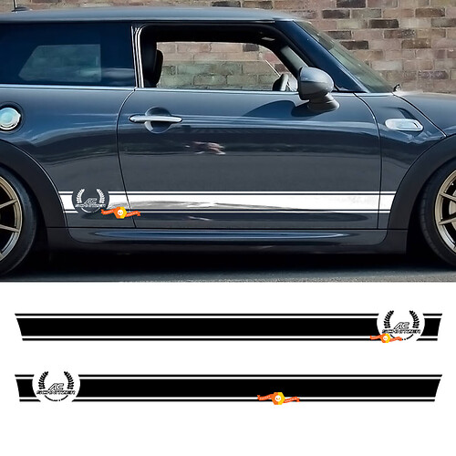 Adesivo in vinile con strisce laterali stile AC Schnitzer per MINI Cooper