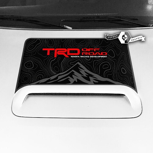 Toyota 4runner TRD Off Road Hood Scoop Adesivo Decalcomania Grafica Montagne Mappa topografica 3 colori 2020 2021 2022 2023

