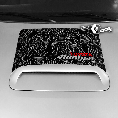 Adesivo in Vinile con Scanalatura Cofano a Mappa Topografica per Toyota 4Runner 2020-2023