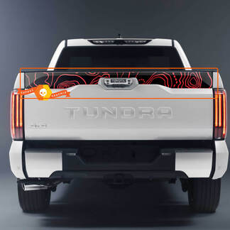 Portellone posteriore Toyota Tundra 2023 TRD Off Road Mappa topografica Adesivi in ​​vinile Decal 2 colori
