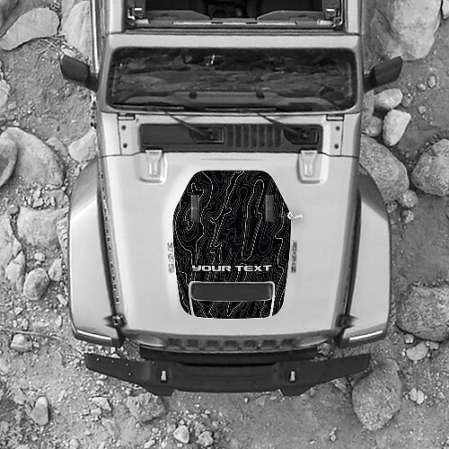 Cappuccio per 2021 2022 2023 Jeep Mountains Wrangler Logo Rubicon Grafica adesiva Vinile SupDec Design
