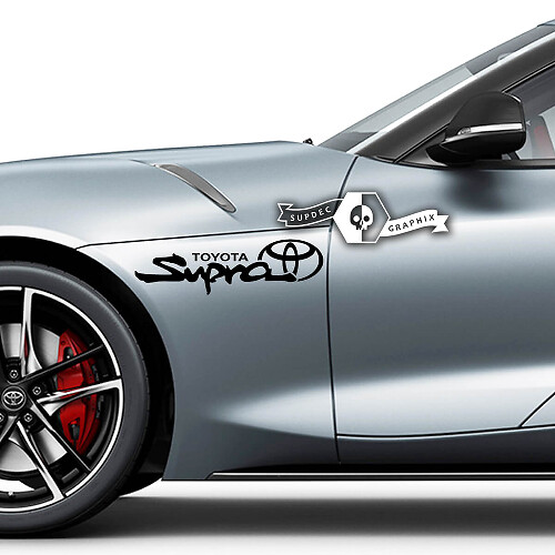 2x Toyota Supra MKV A90 A91 Parafango Logo Grafica Decalcomanie Adesivi
