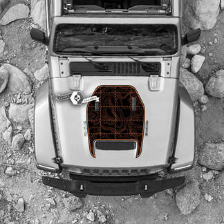 Decalcomania per cofano con mappa topografica Topo Adesivo Grafica in vinile per Jeep Wrangler Rubicon JL
