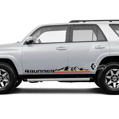 Adesivo in Vinile con Montagne e Strisce Retrò per Porta Laterale Toyota 4Runner 2009-2024