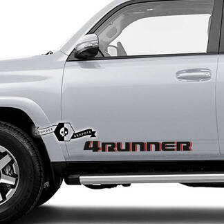 2x 4Runner 2023 Adesivi per porte laterali in vinile Mountain decalcomanie a strisce per Toyota 4Runner TRD
