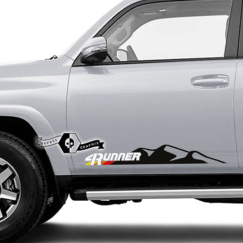 2 x 4Runner 2023 Adesivi per decalcomanie da montagna in vinile per porte laterali per Toyota 4Runner TRD 2 colori

