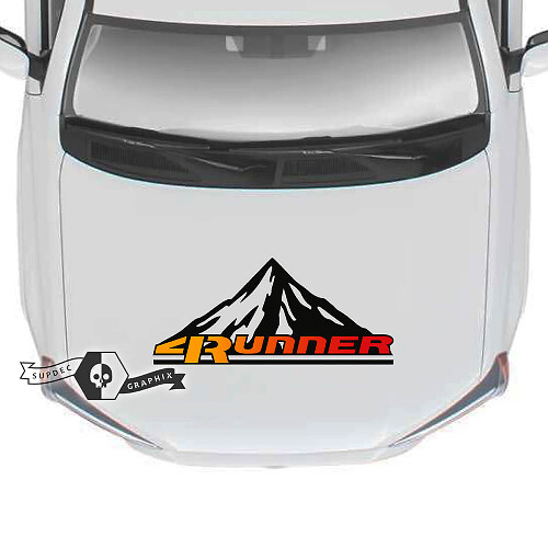 Hood 4Runner 2023 Old School Sunset Vinile Montagne Foresta Decalcomanie Adesivi per Toyota 4Runner TRD
