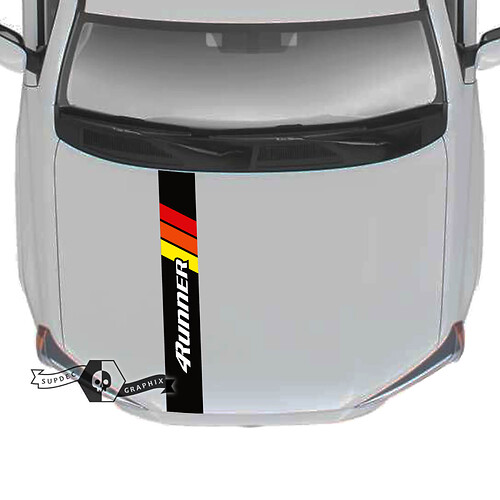 Cappuccio 4Runner 2023 Vinile Mappa Topografica Tramonto Topo Decalcomanie striscia Adesivi per Toyota 4Runner TRD
