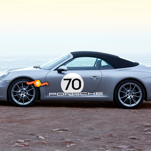 Kit Adesivo Vinile Rotondo Stile Heritage per Porta Laterale Porsche 911 Speedster