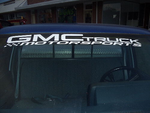 GMC Truck Motorsports parabrezza topper vetrofania adesivo