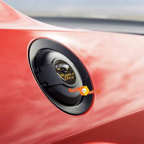 Inserto decalcomania a cupola a nido d'ape giallo Rumble Bee per sportello carburante Dodge Challenger