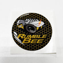 Adesivo adesivo a cupola con emblema per inserto porta carburante giallo Rumble Bee a nido d'ape per Challenger Dodge
 2