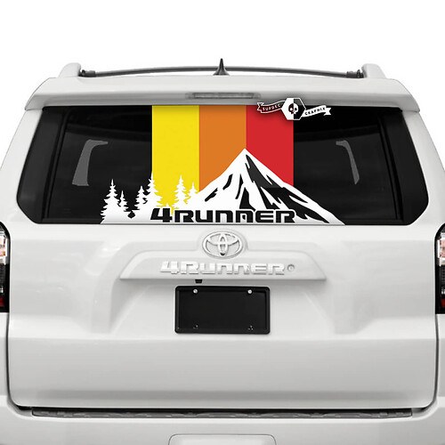 4Runner Lunotto posteriore Heritage Stripes Montagne Foresta Adesivi decalcomanie in vinile
