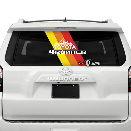 Adesivi in Vinile Retro Strisce Montagne per Finestrino Posteriore Toyota 4Runner 2013-2023