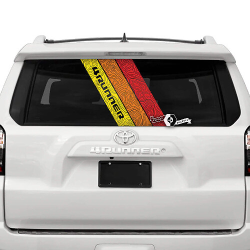 Adesivo in vinile comandi vintage topografici per finestrino posteriore Toyota 4Runner 2013-2023