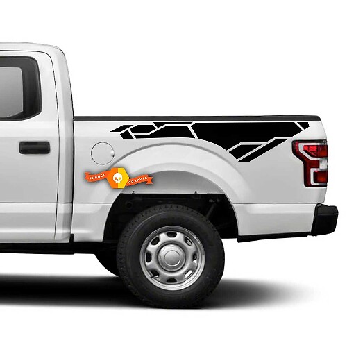 Coppia adesivi in ​​vinile con decalcomanie per letto a strisce laterali per Musclecar truck truck
