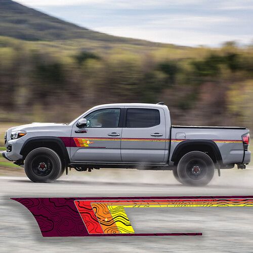 Coppia di porte laterali Toyota Tacoma TRD Adesivi per decalcomanie in vinile a strisce vintage retrò
