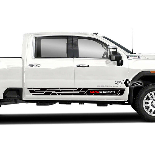 Kit di adesivi in vinile con strisce laterali di marca per GMC Sierra 2500HD