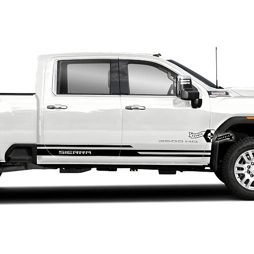 Kit adesivi in vinile con scritte a strisce laterali Sierra per GMC Sierra 2500HD