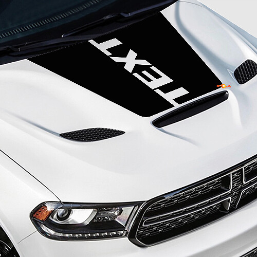 Adesivo in Vinile con Testo Personalizzato Blackout per Cofano Dodge Durango 2018-2020
