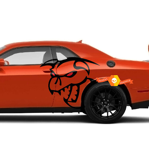 Kit di Adesivi in Vinile per Parafango Stile Hellcat Demon per Dodge Challenger Charger