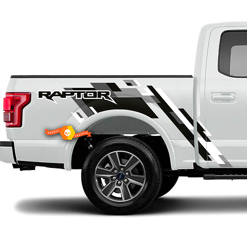Ford Ranger F-150 RAPTOR mimetico porte del letto laterale e decalcomania del portellone posteriore grafica in vinile
