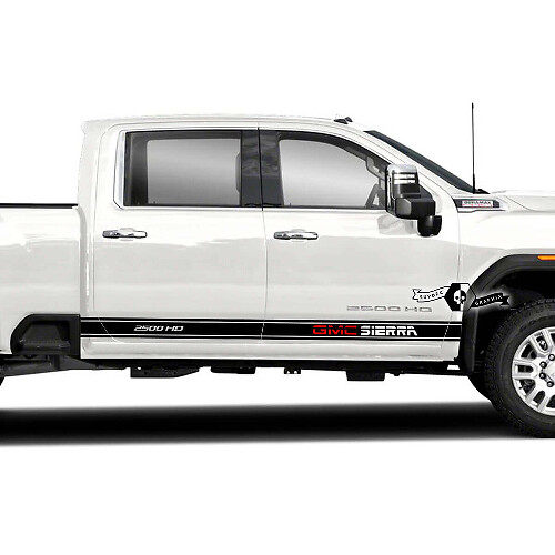 Kit di Adesivi in Vinile con Lettering del Marchio e Strisce Laterali per GMC Sierra 2500HD 2022