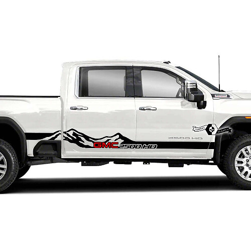 Adesivo in Vinile con Strisce Laterali Stile Montagna per GMC Sierra 2500HD 2022