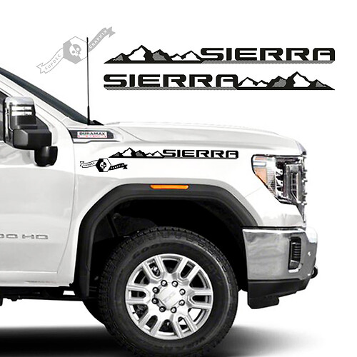 Coppia GMC Sierra 2500HD 2022 2023 Montagne Lato Cofano Parafango Vinile Strisce Decalcomania per GMC Sierra Grafica
