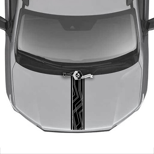 Cappuccio Honda Ridgeline Stripe 2020 2021 2022 2023 Mappa topografica Centro Decalcomania in vinile Adesivi Adesivo Grafica SupDec Design
