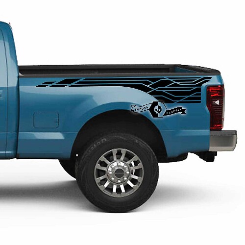 Coppia Musclecar Super Duty 2023 Bed Fender Decalcomanie Adesivi laterali Grafica Vinile
