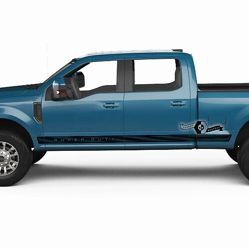 Coppia Ford Super Duty 2023 Rocker Panel Lines Logo Corpo Porte Decalcomanie Adesivi laterali Grafica Strisce in vinile
