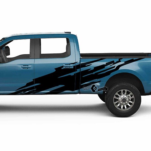 Coppia Musclecar Super Duty 2023 Body Doors Letto Mud Splash Decalcomanie Adesivi laterali Grafica Vinile
