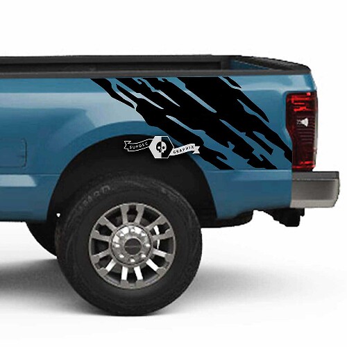 Coppia Musclecar Super Duty 2023 Body Fender Bed Mud Splash Decalcomanie Adesivi laterali Grafica Vinile
