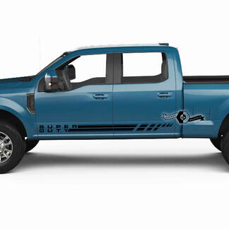 Coppia Ford Super Duty 2023 Rocker Panel Stripes Body Doors Decals Side Stickers Graphics Vinyl
