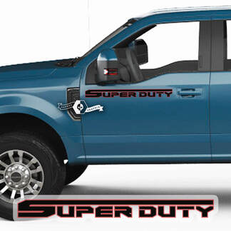 Coppia Ford Super Duty 2023 Logo Porte Decalcomanie Adesivi laterali Grafica Strisce in vinile 2 colori
