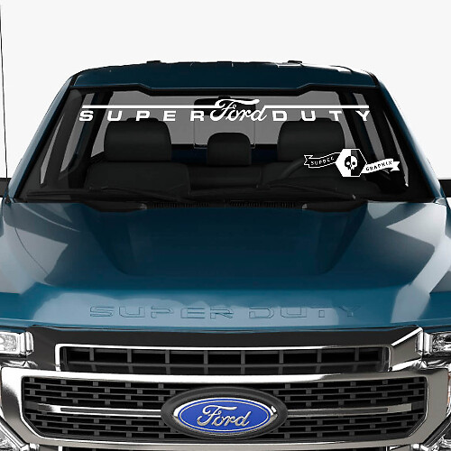 Parabrezza Ford Super Duty 2023 Logo Decalcomanie Adesivi Grafica Vinile
