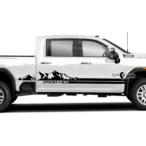 Kit di adesivi in vinile con strisce laterali Mountain Style per GMC Sierra 2500HD