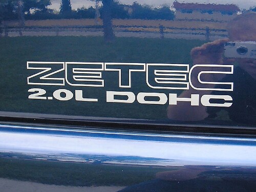 Set di adesivi in vinile laterali Zetec 2.0L Dohc per Musclecar Escort ZX2 1997-2002