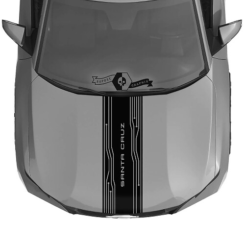 Adesivo in Vinile a Striscia Techno Style Per Cofano Hyundai Santa Cruz