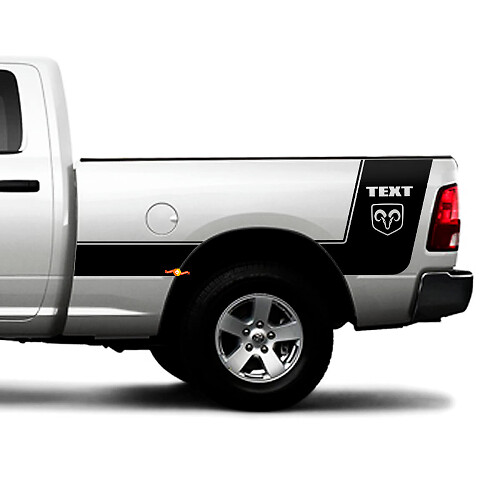 Hemi Logo Strisce Personalizzate Adesivo in Vinile Lato Letto per Dodge Ram 1500