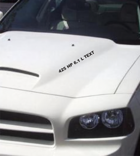 Adesivo in vinile con scritta personalizzata per cofano 6.1L 425 CV per Dodge Charger