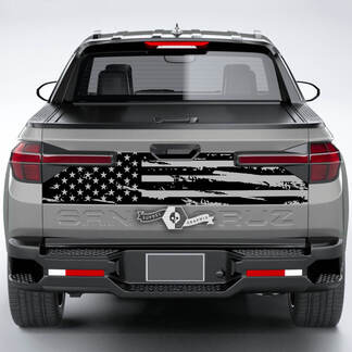 Posteriori Honda Ridgeline 2023 Linee USA Flag Destroyed Vinyl Portellone Decal Sticker Grafica
